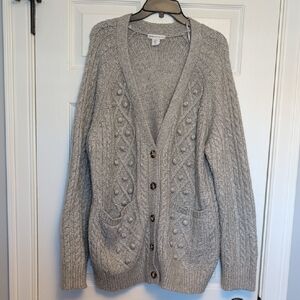 Gray Cable Knit Women's Sweater